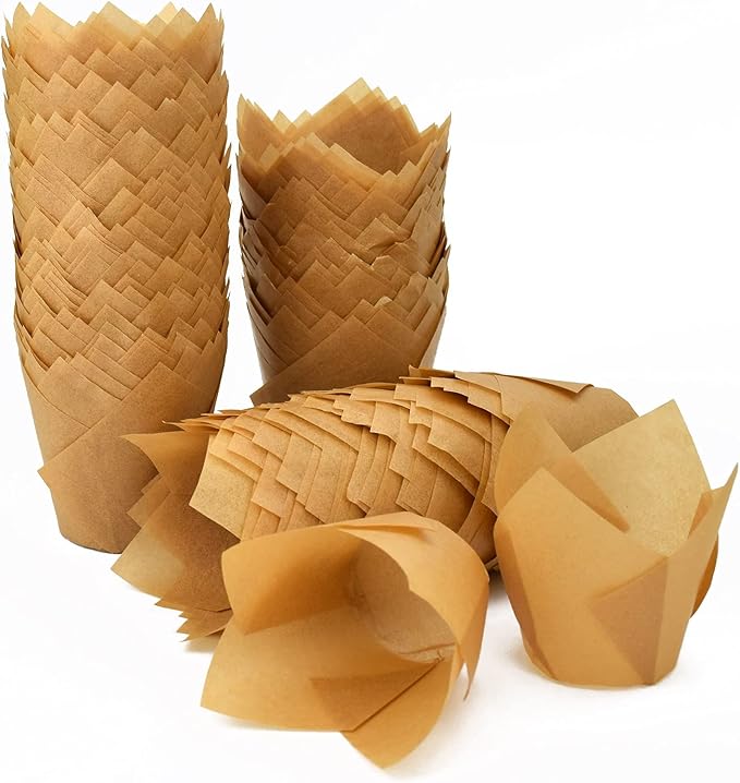Baking Cups: 200 Count Brown Tulip Greaseproof Paper Cupcake Liners