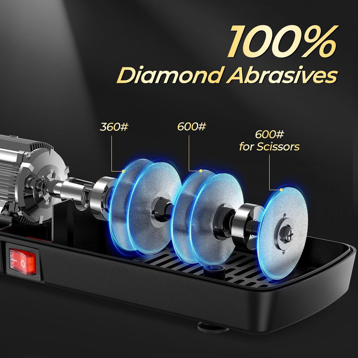 Knife Sharpener, Diamond Abrasives Electric Knife Sharpener for Stainless Steel – close-up