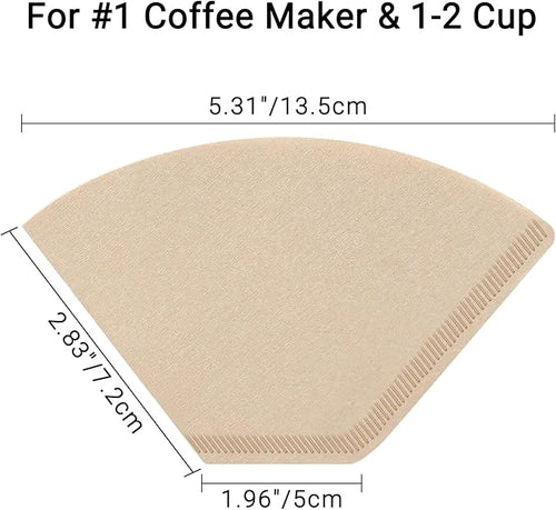 #1 Coffee Filters Cone, 200 Count Pack Size 1-2 Cup Natural Unbleached