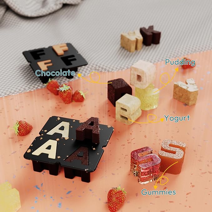 Customized Letter J Ice Cube Mold -Letter Silicone Ice Mold for Custom Ice Cube Mold and Baking Chocolate and Crafting Letter Molds, Ice Cube Molds for Cocktails & Whiskey with Custom Letters