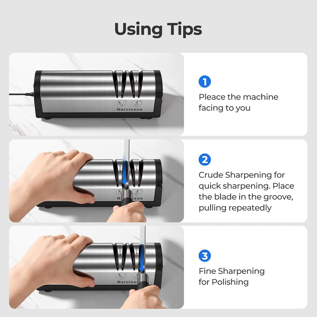 Knife Sharpener, Professional 2 Stage Electric Knife Sharpener for Quick – alternate view