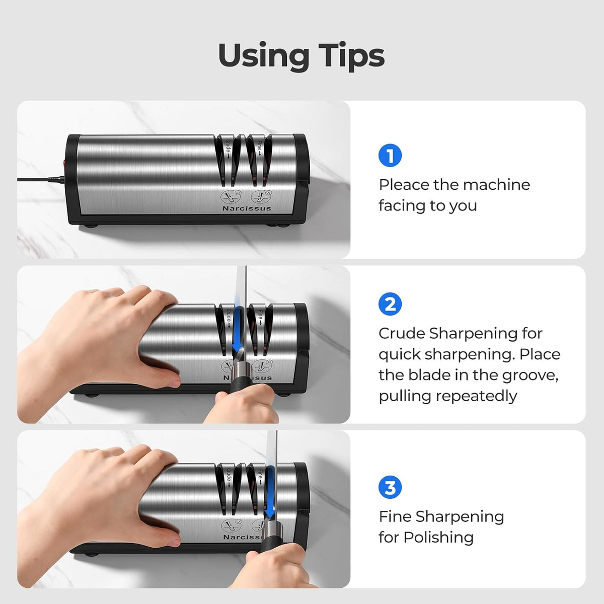 Knife Sharpener, Professional 2 Stage Electric Knife Sharpener for Quick – alternate view