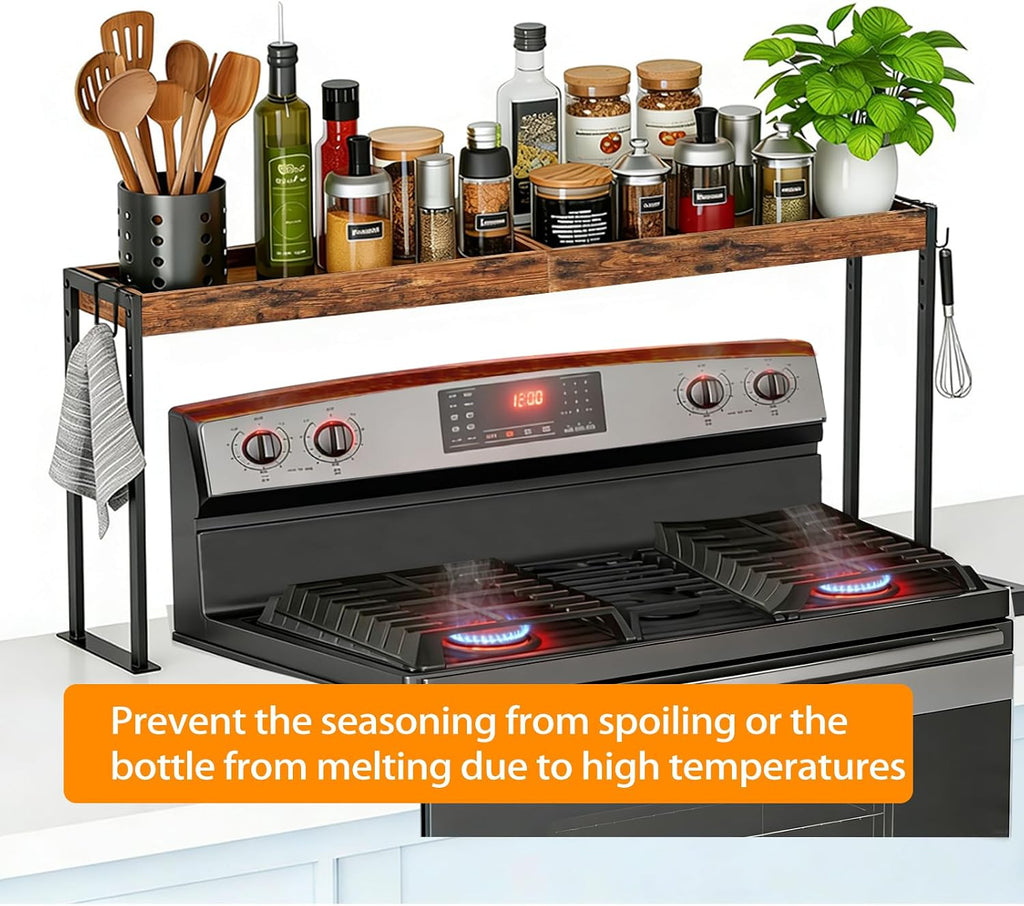 Spice Rack Shelf for 30-inch Kitchen Stove, Over the Stove Shelf with 4 Level – features