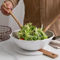 Melamine Serving Bowls, 2-Piece Set, 12-Inch Gray Farmhouse Style