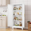 Freestanding Metal Pantry Cabinet, 61 Inch with 2 Doors and 3 Shelves
