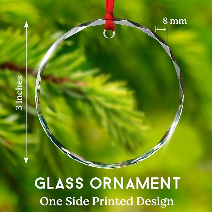 Personalized Mandolin Glass Ornament Xmas 2025, Musical Instrument Christmas Ornament Gift for Mandolin Player, Customized Text & Name Mandolinist Glass Keepsake, Instrument Lover Christmas Ornaments