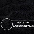 Dish Towels 12-Pack Cotton Waffle Weave, 20x28 Inches, Black