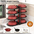 Pot Rack for Under Cabinet, 8 Tiers, Adjustable, Black Lacquered
