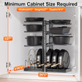 Pot Rack, 6-Shelf Black Under-Cabinet Organizer, Holds 90 Lbs