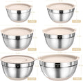 Salad Bowls, Khaki Stainless Steel Nesting Set with Airtight Lids