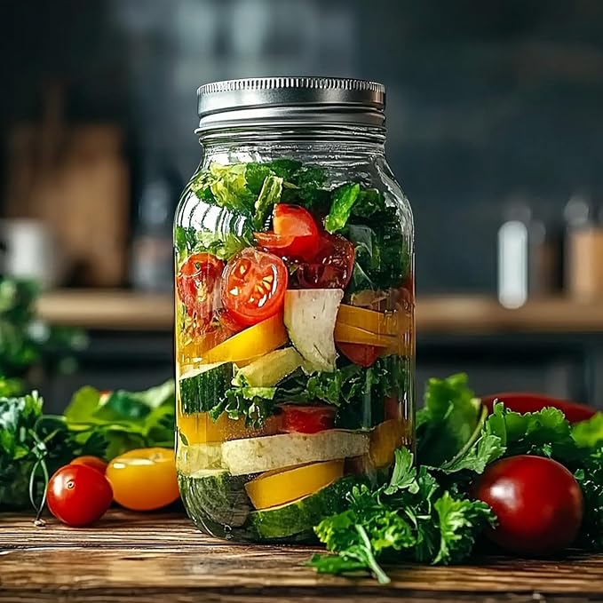 Glass Mason Jars 24 oz 6-Pack with Lids and Bands