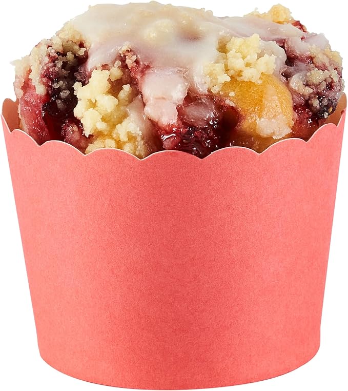 Baking Cups 200 Count Red Scalloped Paper, Oven-Ready and Greaseproof