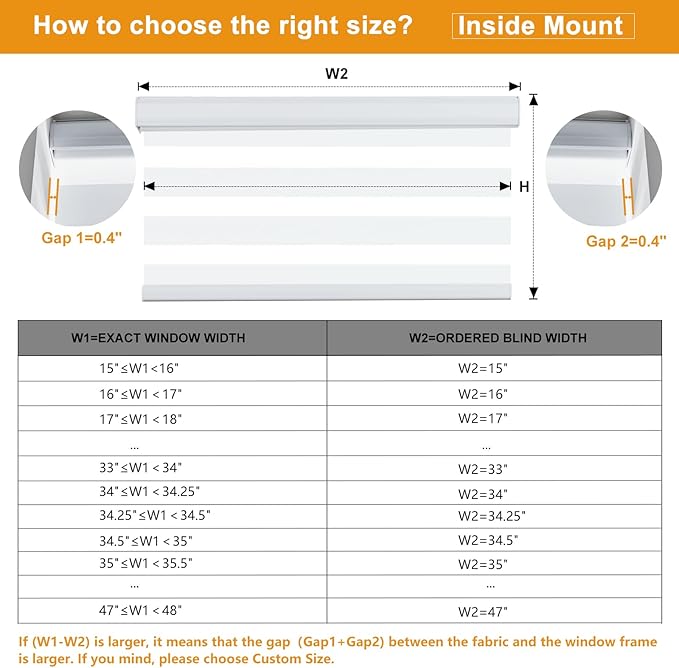 Persilux Zebra Blinds for Windows, Cordless Roller Blinds (34.5" W x 72" H, White) Light Filtering Sheer Window Treatments, Light Control for Day and Night, Room Darkening Roller Shades for Windows