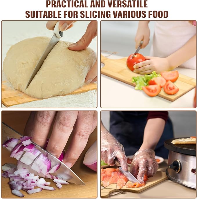 Cutting Boards Set of 12 Bamboo Boards with Handles, 17 x 6 Inch