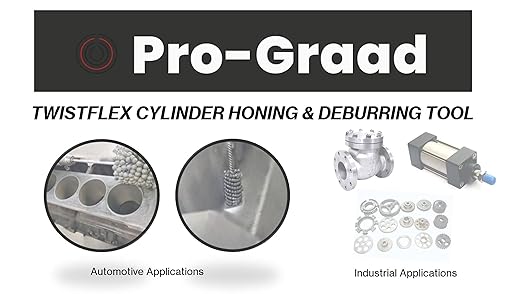 TwistFlex 1-1/2" 120SC Cylinder Hone | 1.5" (38mm) Flexible Cylinder Honing & Deburring Tool | Bore Brush for Hole Diameters 1.37 - 1.5" | Silicon Carbide 120 Grit | 1/4" Shank | 8" Length