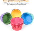Baking Cups, 400 Jumbo Paper Liners in 8 Rainbow Colors