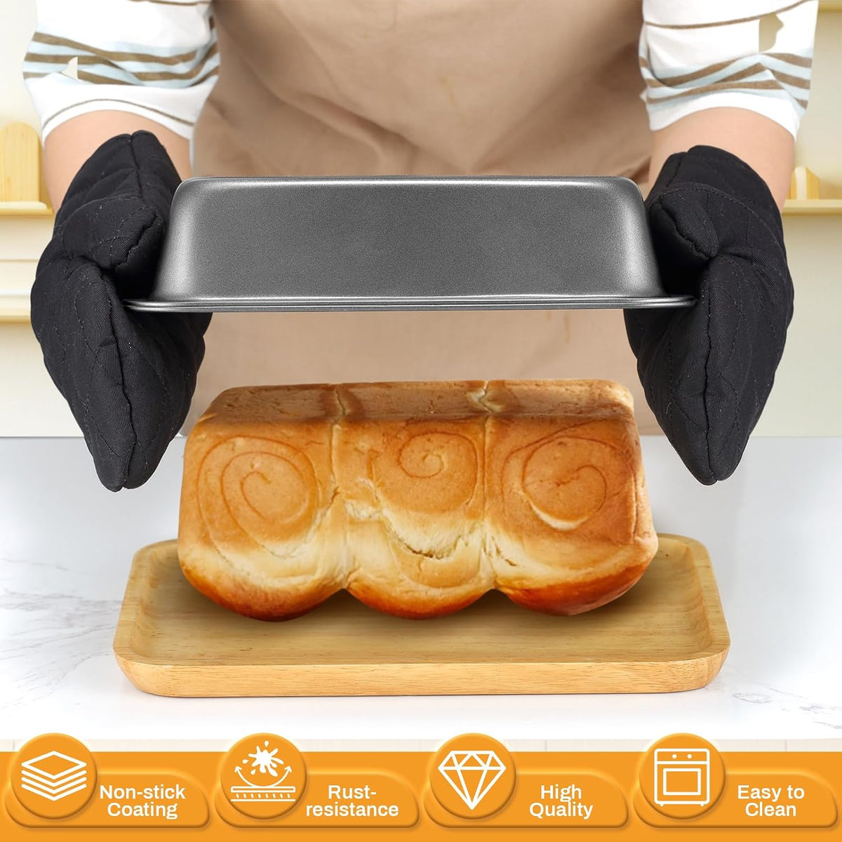 12PCS Nonstick Bakeware Set, Non-Toxic Carbon Steel Baking Pans Set with Wider – another angle