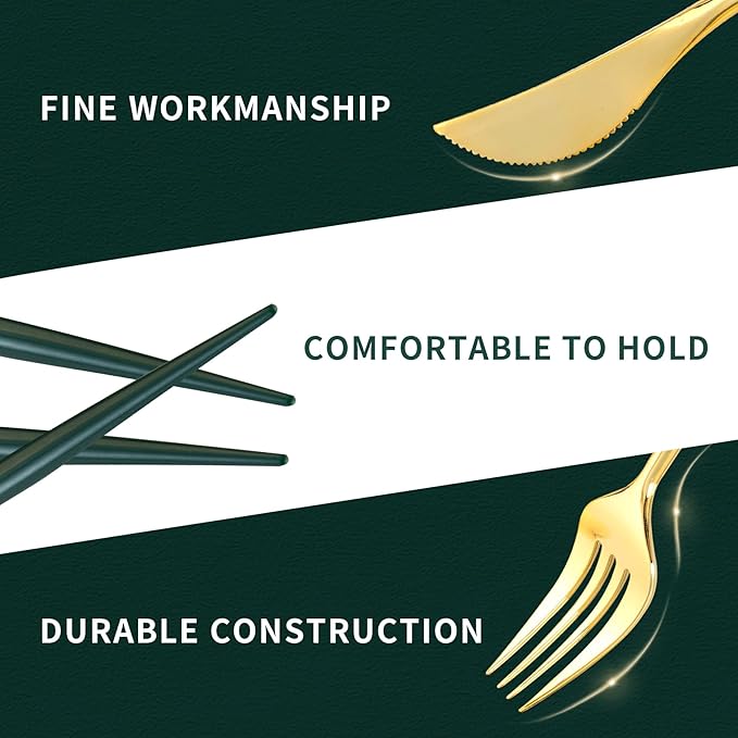 Disposable Spoons, Forks and Knives Set, 90 Pieces, Gold Plastic