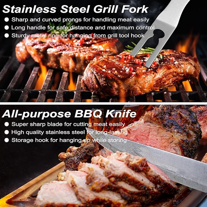 POLIGO 26PCS BBQ Accessories for Outdoor Grill Utensils Set Stainless Steel BBQ - Image 5