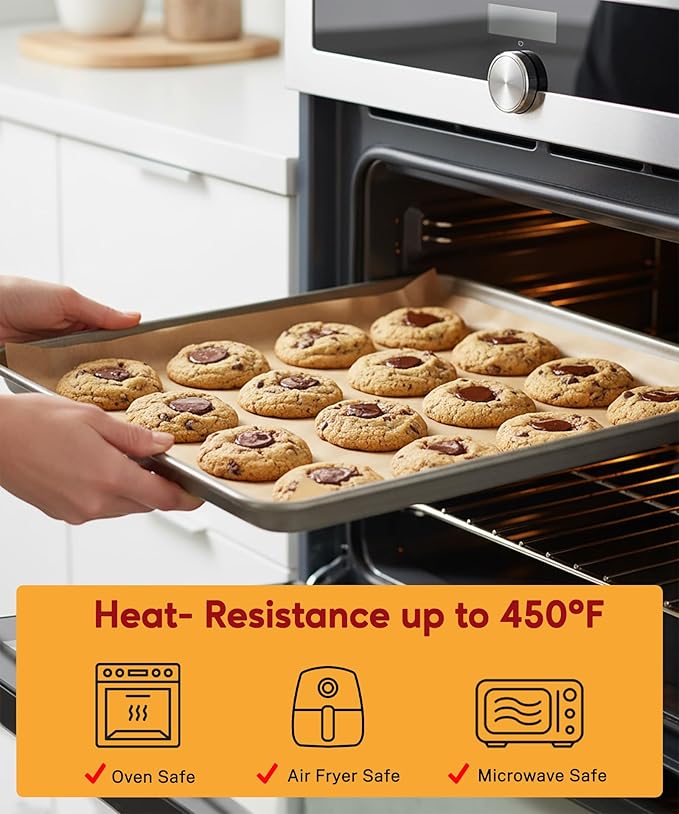 200 Pcs Parchment Paper Sheets, 12x16.5 Inch Precut Non-Stick Unbleached Parchment for Baking, Cookie, Cooking and Bread, Fits Half Sheet Pans