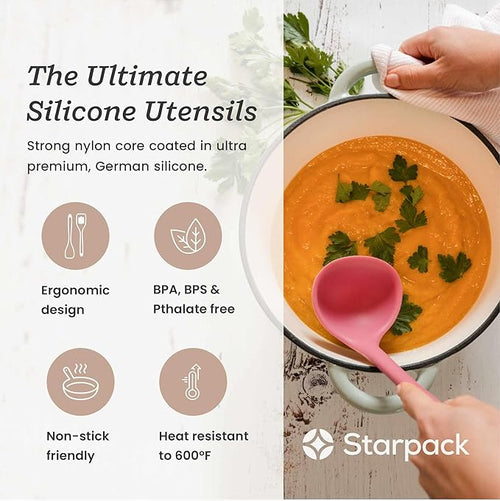 'Stir & Serve' Silicone Cooking Utensils Set (5 Pcs) 10.5" - Kitchen