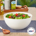 Bowl Set: 3-Piece White Plastic Serving Bowls, 10-Inch, 4-Liter