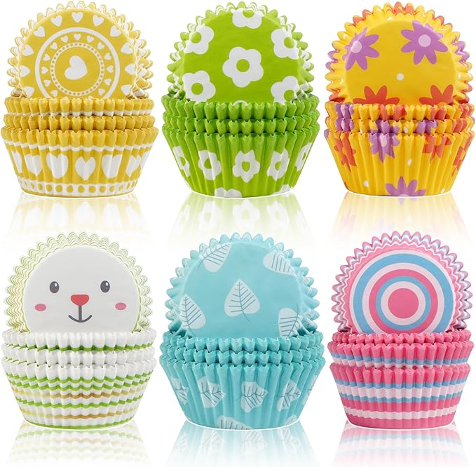 Baking Cups, 600 Pieces Easter Paper Cupcake Liners in 6 Designs
