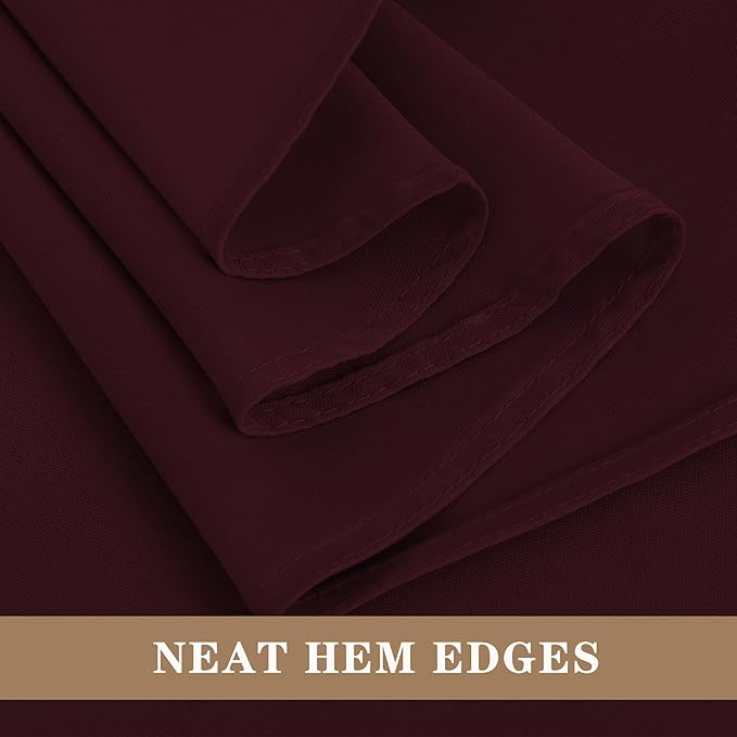 Square Polyester Tablecloths 70 x 70 Inch, Burgundy, Pack of 6