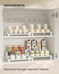Spice Racks, 3-Tier Snow White Display Set of 2, Engineered Wood and Metal