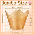Baking Cups, 300 Count Tulip Paper Liners, 2-1/4 x 4 Inch Light Brown