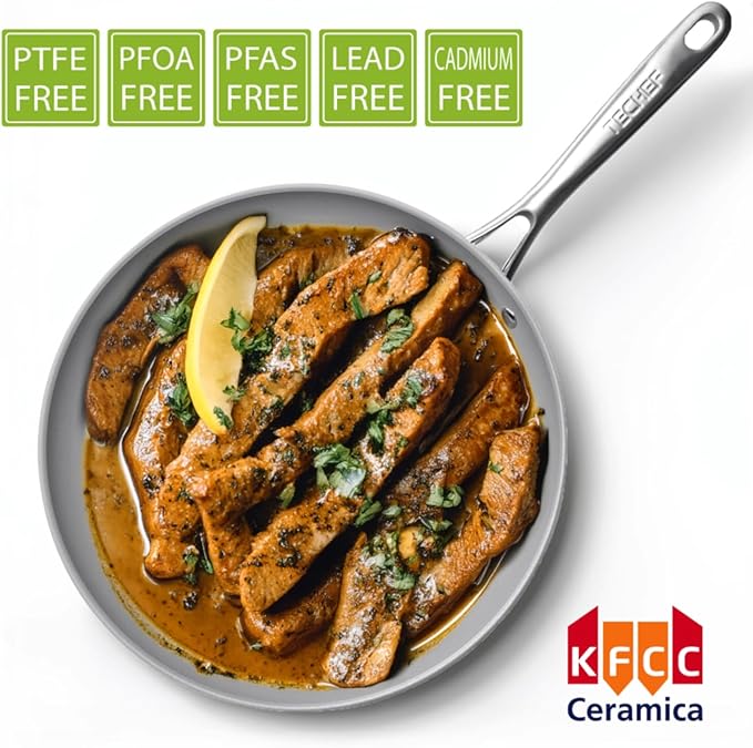 Stir-Fry Pan, Ceramic Nonstick Aluminum, Silver, 12-Inch