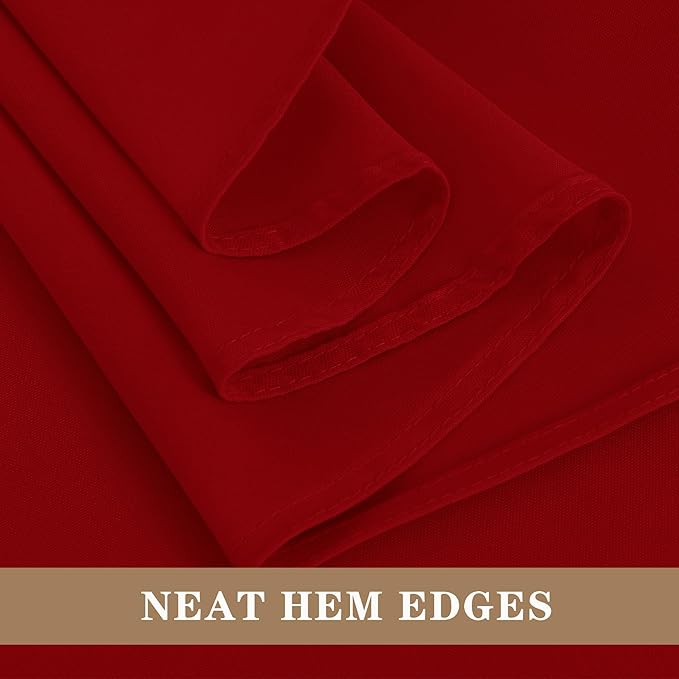Red Square Polyester Tablecloths, 6 Pack for Dining and Picnic Tables