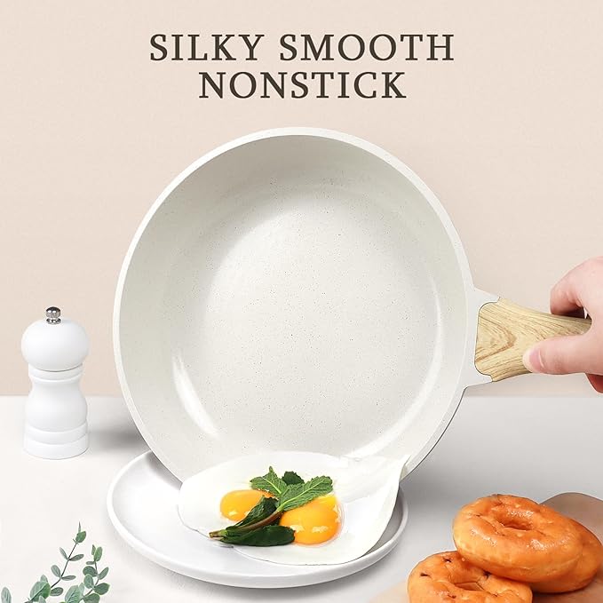 GiPP Ceramic Nonstick Frying Pan with Lid - 12" Healthy Non-Toxic Non Stick Skillet Omelette Pans, Induction Compatible Chef Pan, PFAS & PFOA-Free, Dishwasher Safe, Stay Cool Handles