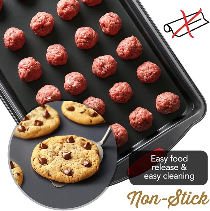 Baking Pan Set, 39 Piece Premium Baking Set, Nonstick Bakeware Sets BPA Free, Cookie Sheets for Baking Nonstick Set, Steel Baking Sheets for Oven with Muffin Pan, Cake Pan & Kitchen Utensils - Black
