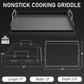 Griddle 17 x 13 Inch Black Cast Iron Nonstick Flat Top Insert