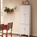 Pantry Cabinet, 72 Inch Tall with Doors and Adjustable Shelves in White
