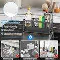 Kitchen Sink Caddy Organizer with Brush Holder, Stainless Steel, Dark Gray