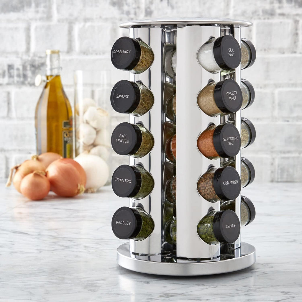 20 Jar Revolving Countertop Spice Rack with Spices Included, FREE Spice Refills – alternate view