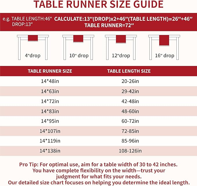 Polyester Table Runner, 14 x 72 Inch with Fringe