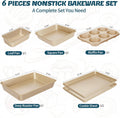 Carbon Steel Bakeware Set, 6-Piece Nonstick Pans in Gold