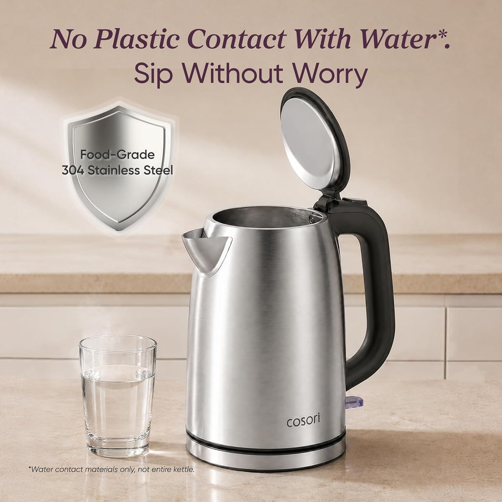 Electric Kettle 1.7L Stainless Steel, Brushed Finish, 1500W