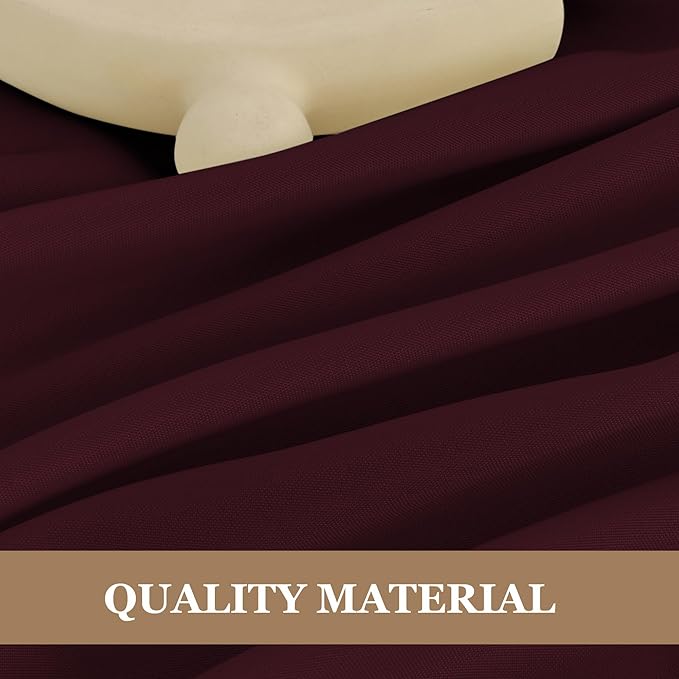 Square Polyester Tablecloths 70 x 70 Inch, Burgundy, Pack of 6