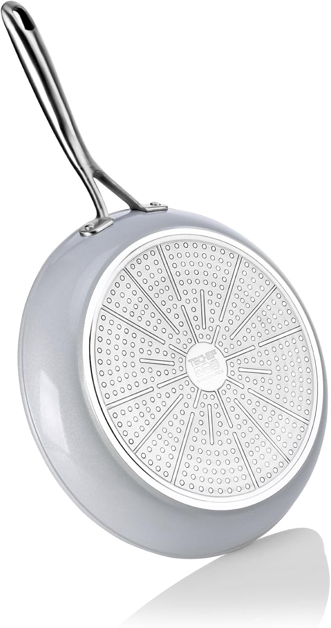Stir-Fry Pan, Ceramic Nonstick Aluminum, Silver, 12-Inch