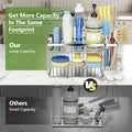 Stainless Steel Kitchen Sink Caddy with 2-Tier Silver Sponge Holder