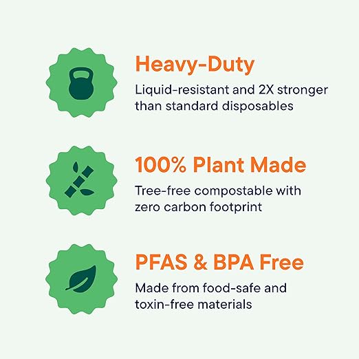 Disposable Bowls, 12 oz Compostable Sugarcane Fiber, 1000 Count