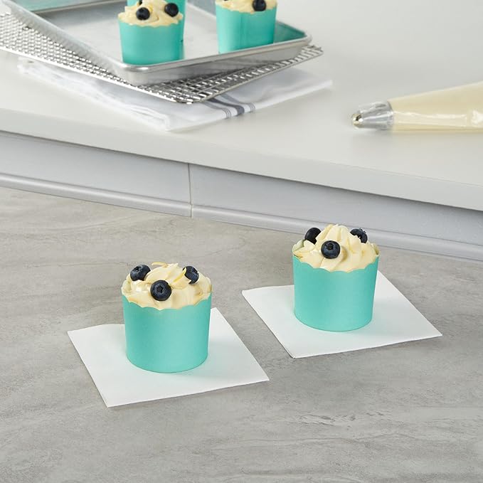 Baking Cups 200 Count Turquoise Scalloped Oven-Ready Paper Liners