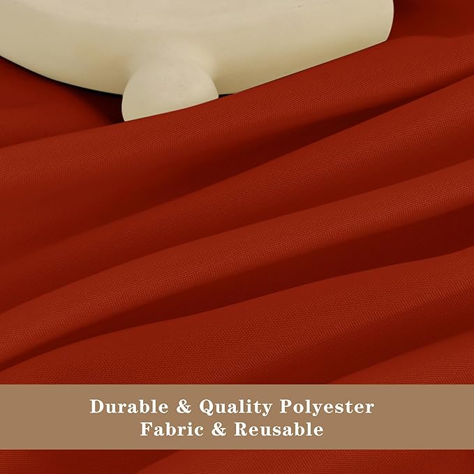 Square Polyester Tablecloth in Rust, 70 x 70 Inch, Stain Resistant