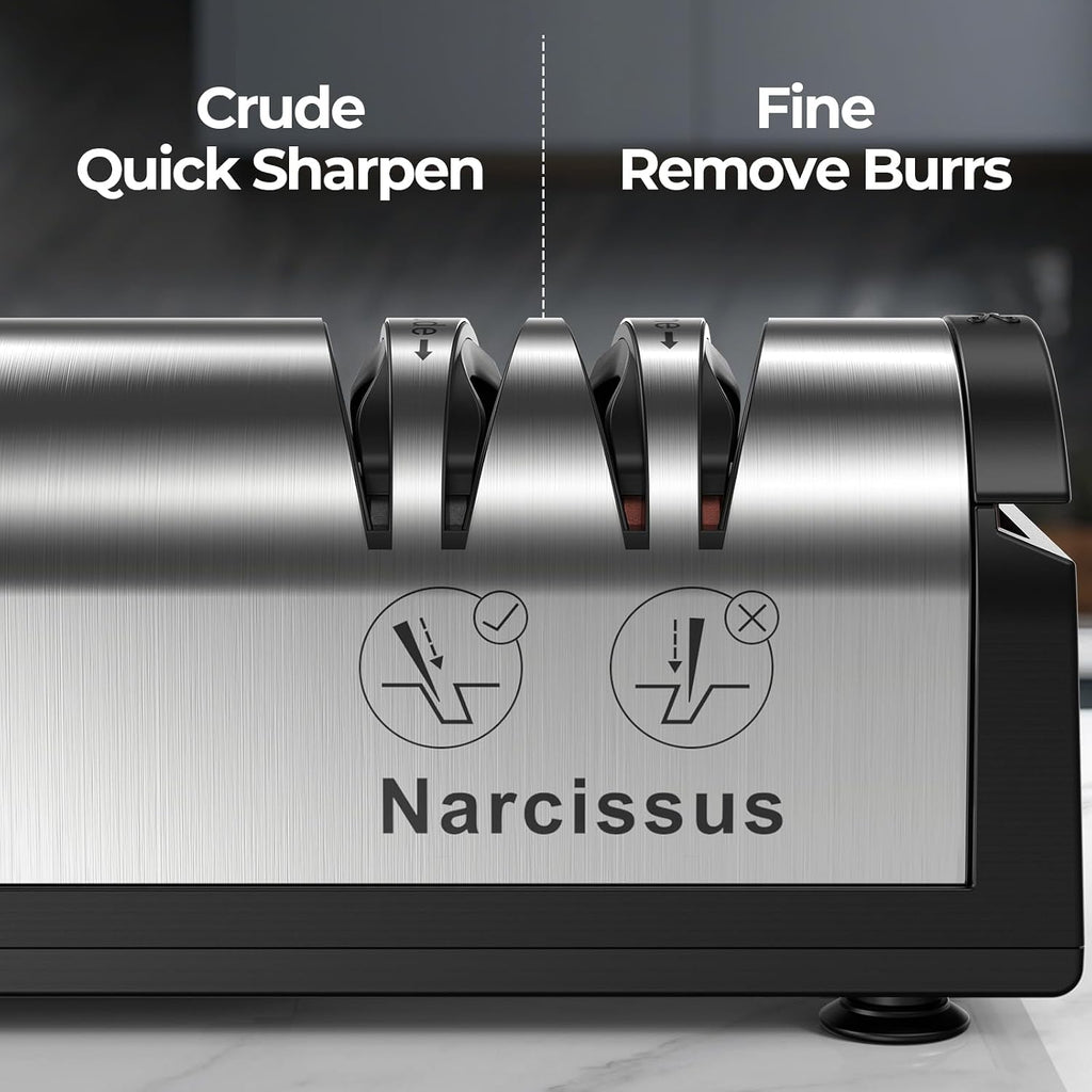 Knife Sharpener, Professional 2 Stage Electric Knife Sharpener for Quick – close-up