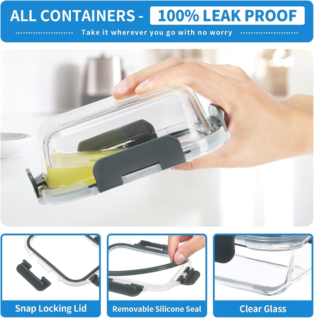 24-Piece Small Glass Food Storage Containers with Lids Airtight – alternate view