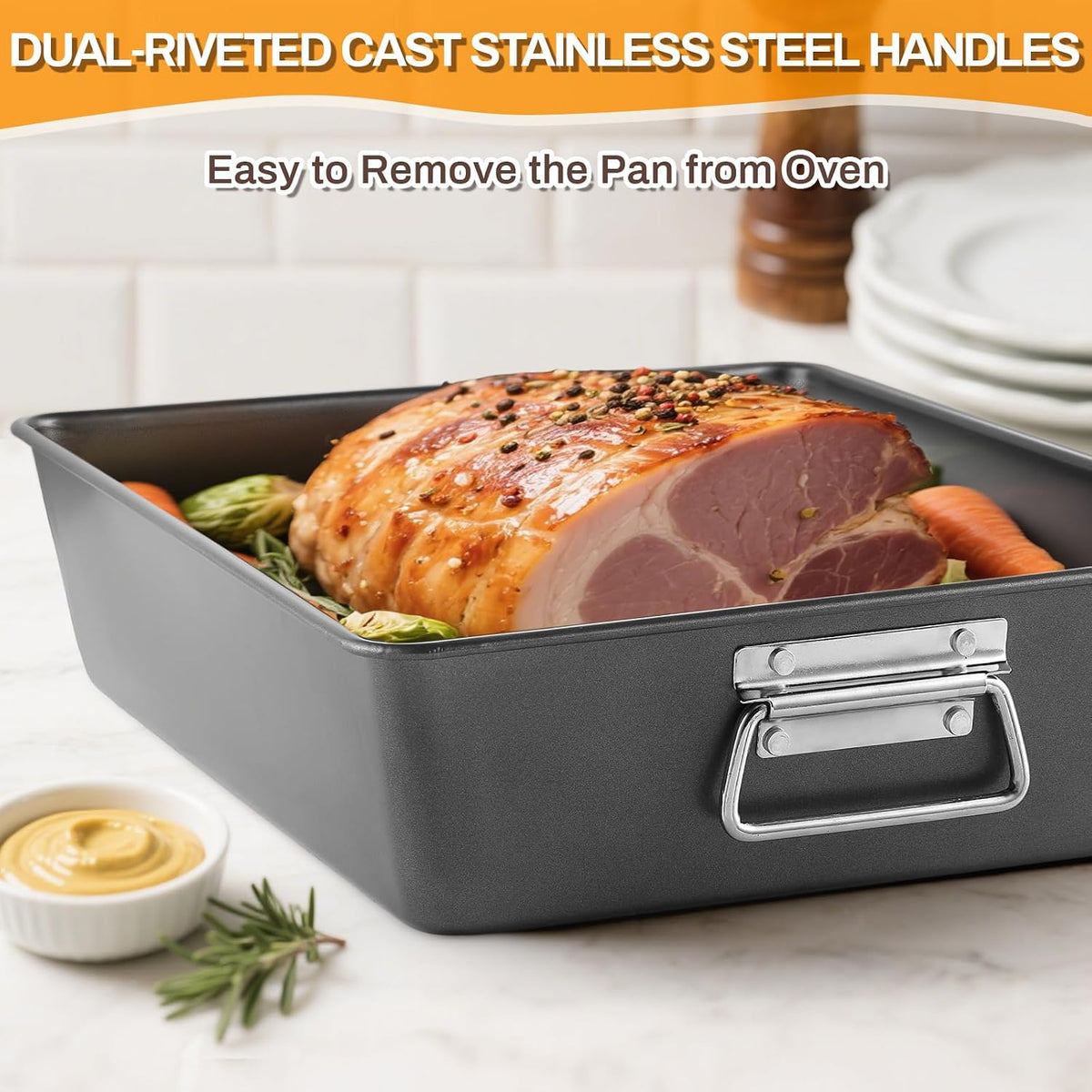 12PCS Nonstick Bakeware Set, Non-Toxic Carbon Steel Baking Pans Set with Wider – set view